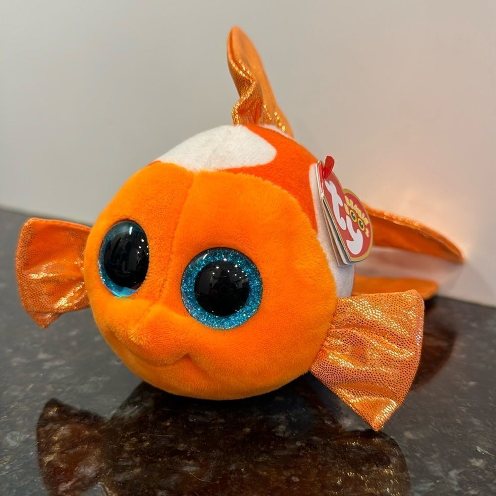 Ty Beanie Boos Sami The Fish Orange 6” / 15cm 2016 Beanie Boo Soft Toy with Tag